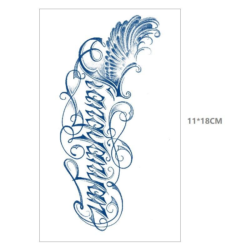 

Травяной сок полуперманентный несмываемый рисунок животного карпа лисы цветка тела английский набор татуировок наклейка 11*18CM