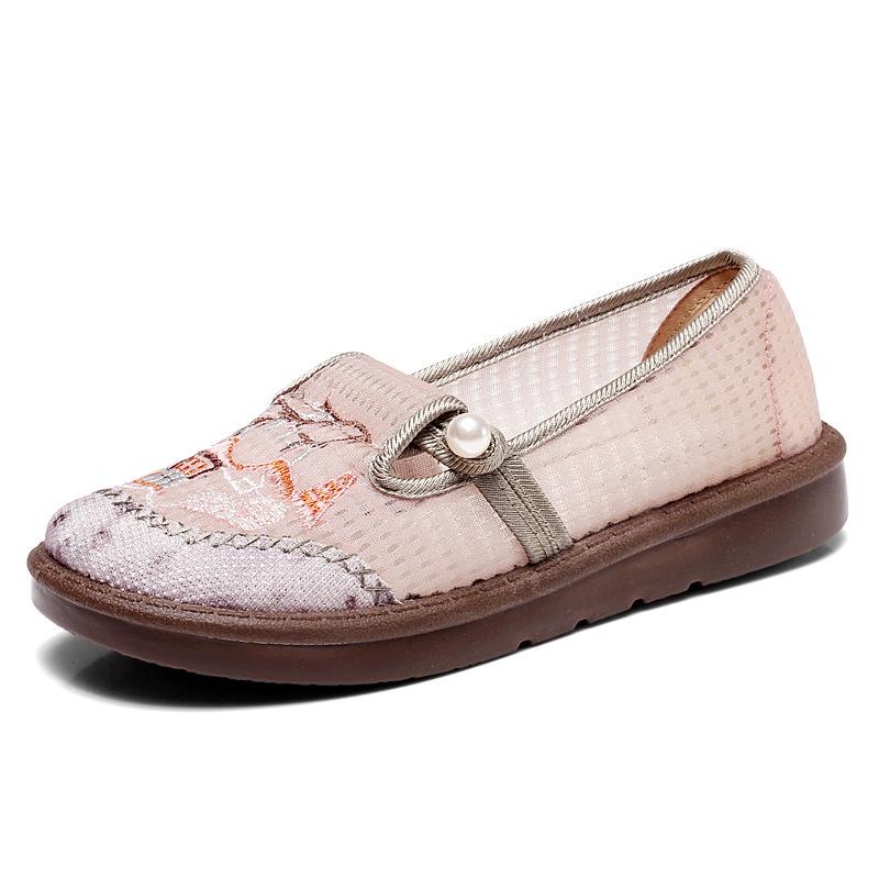 Summer mesh women's shoes soft sole mother Beijing cloth shoes new Chinese style new fashion wide foot embroidered shoes children