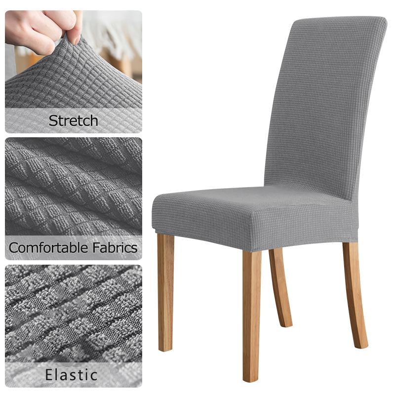 Jacquard Chair Cover, Durable Elastic Fabric Cover For Dining Chairs, Chairs Covers Stretch For Kitchens Home Living Room Decor