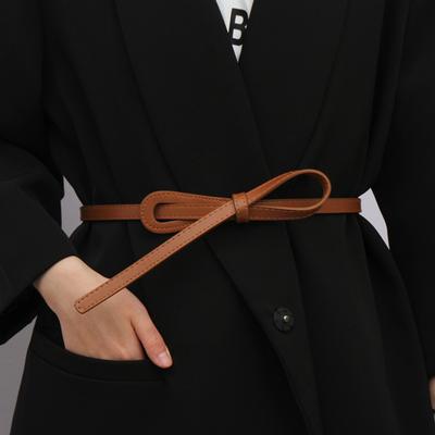 Ceintures à nœuds fins pour femmes, ceinture de taille pour dames, sangles en PU, longue robe de créateur pour femmes, accessoires pour manteau, ceinture