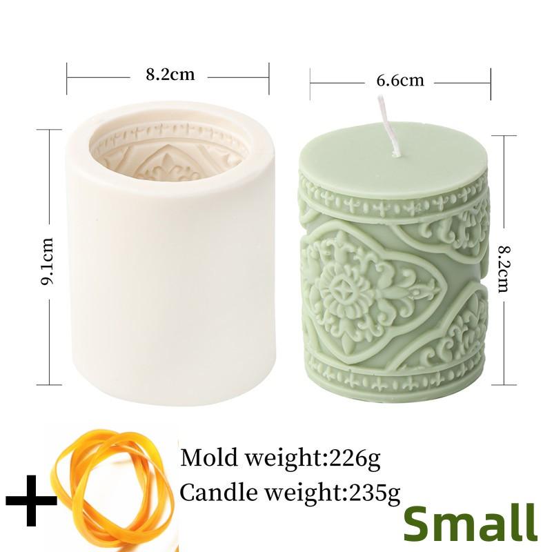 Lace Column Silicone Candle Mold for DIY Aromatherapy Candle Plaster Ornaments Soap Epoxy Resin Mould Handicrafts Making Tool