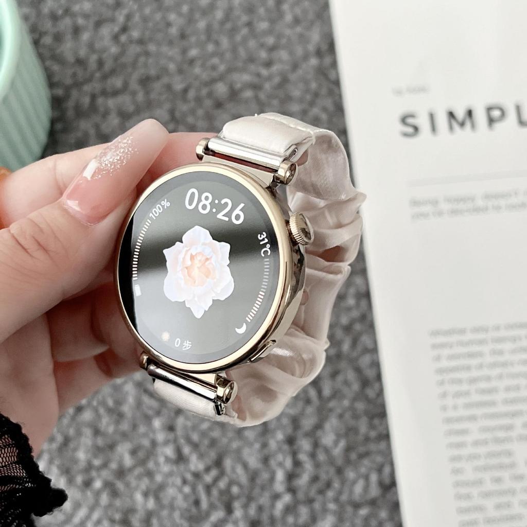 Chiffon Ice Silk Scrunchie Strap for Samsung/Moto/Apple/Huawei 18-22mm Watch