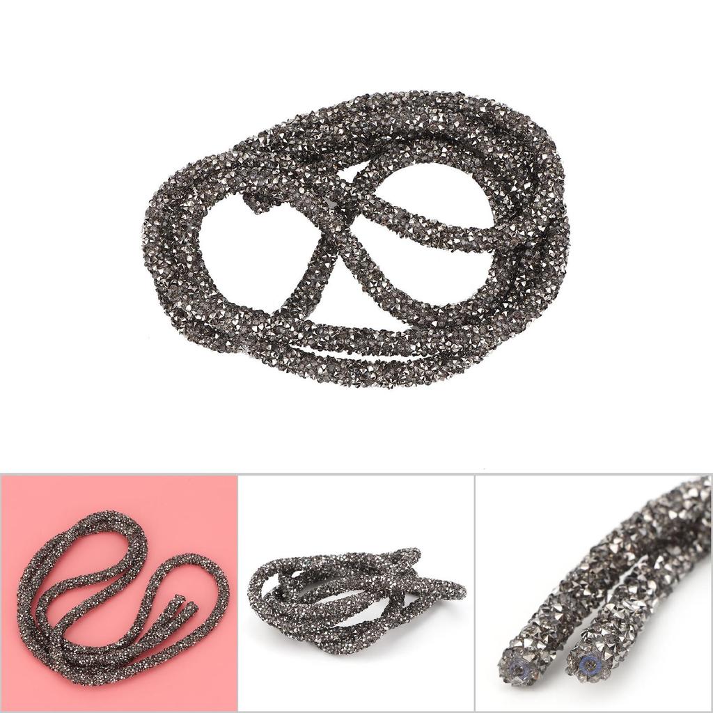 DIY Harz Diamant Kristall Strass Kette Besatz Band für Schmuckherstellung (Grau)