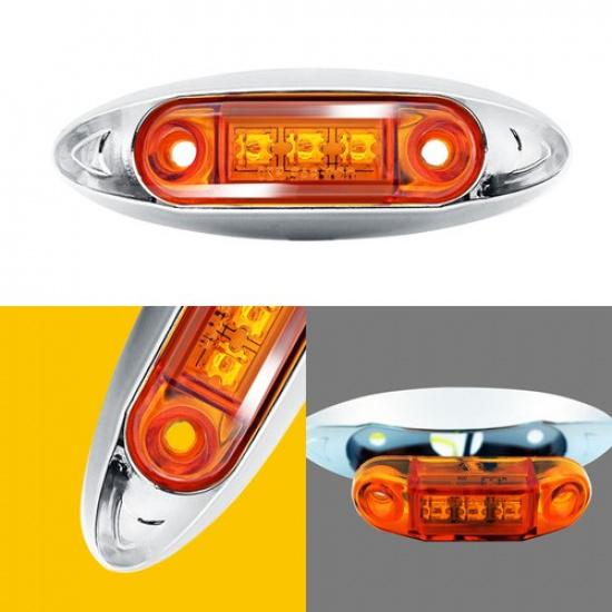 20pcs Amber LED Side Clearance Marker Light For Car Truck Trailer Pickup 12V 24V