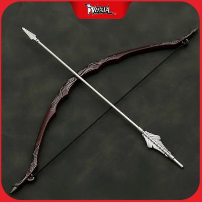 Movies Weapon The Prince of Elves Bow and Arrow Weapon Model 18cm Metal Aluminum Pendant Accessories Keychain Gift Toys for Boys