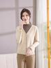 Women's Knit Pullover Sweater: Semi-High Neck, Two-Piece Look, Autumn/Winter Style for Middle-Aged.
