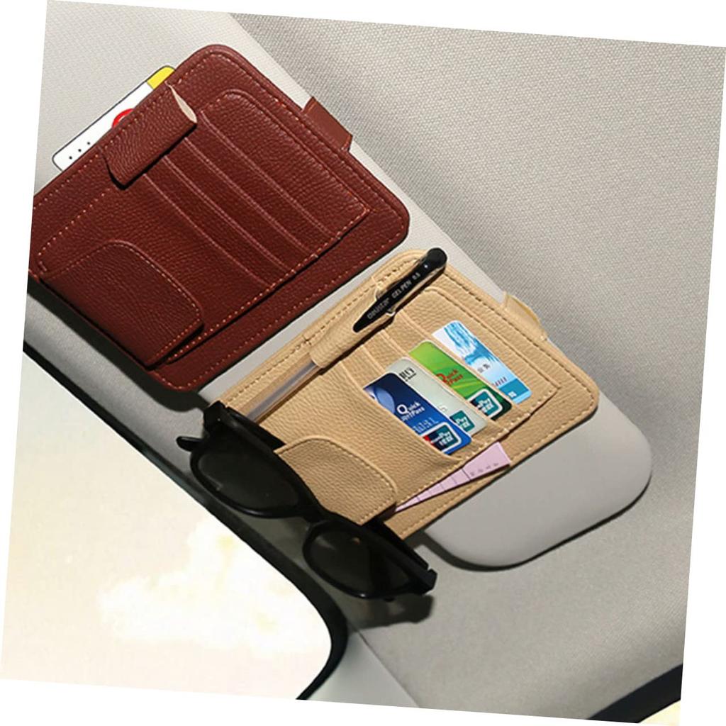CRILSTYLEO Sunes Case Car Card Holder Car Glasses Folder Sunglasses Folder Wallet Auto Fastener Clip