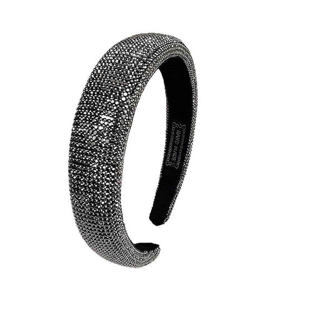 Chaebol Heiress Diamond Suede Headband: Trendy, Retro Luxury Style