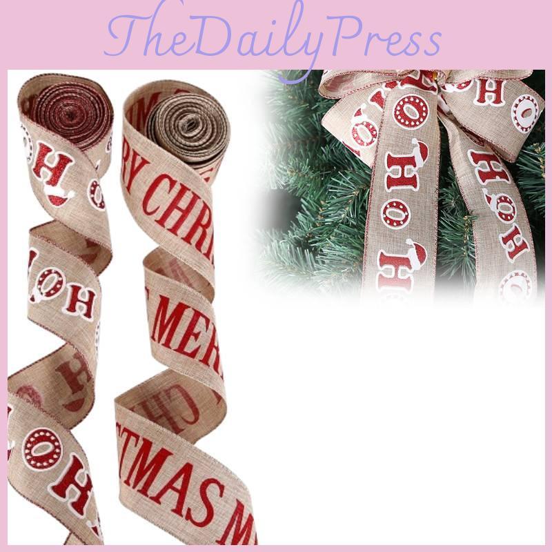 Elegant 2 Meter Christmas Ribbon Garland With Merry Christmas Letters For Diy Decor