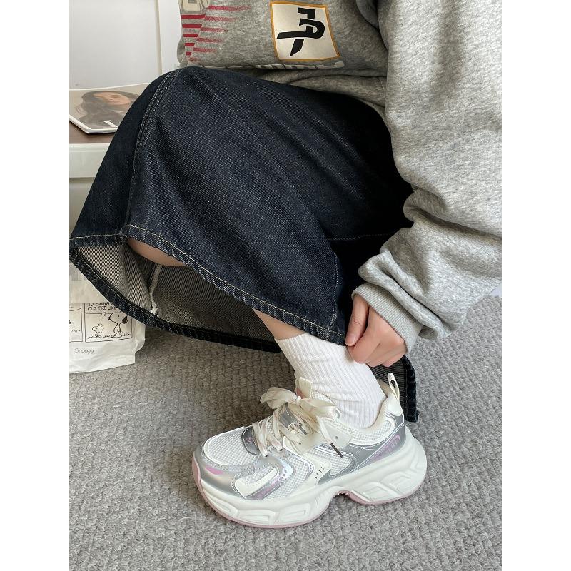 Spring new thick-soled heightening dad shoes versatile fashion casual shoes 2676