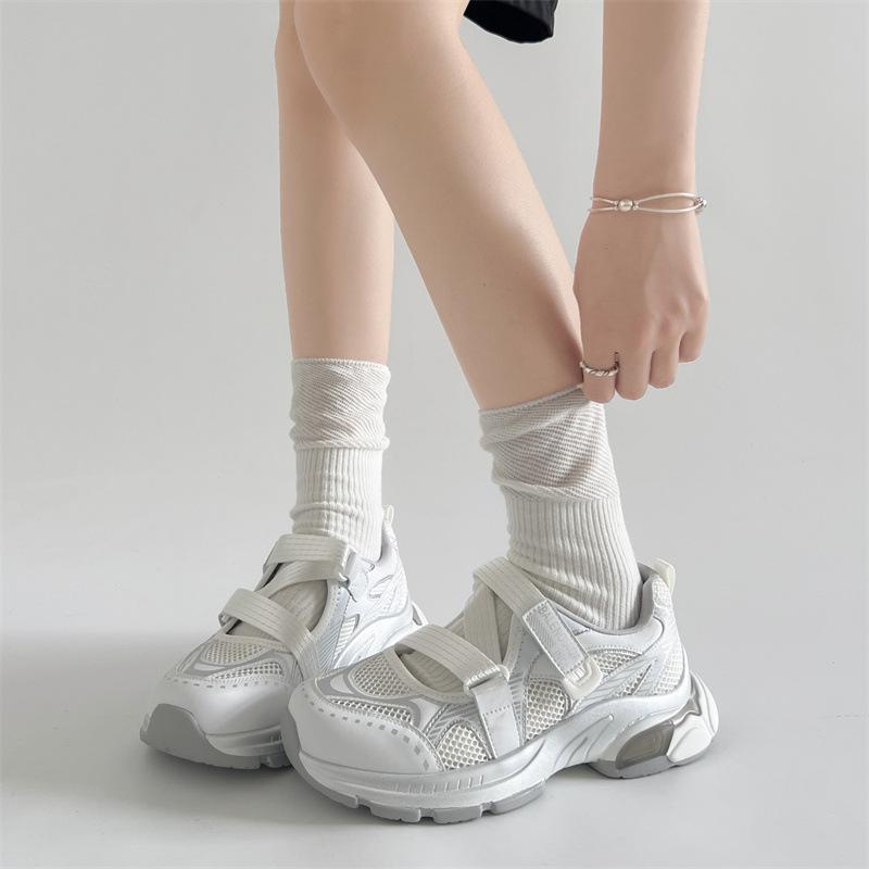 Round Head Shows Small Height and Platform Dad Shoes for Women's 2025 New Models, Light and Breathable In Summer, Ugly and Cute, Sports and Leisure