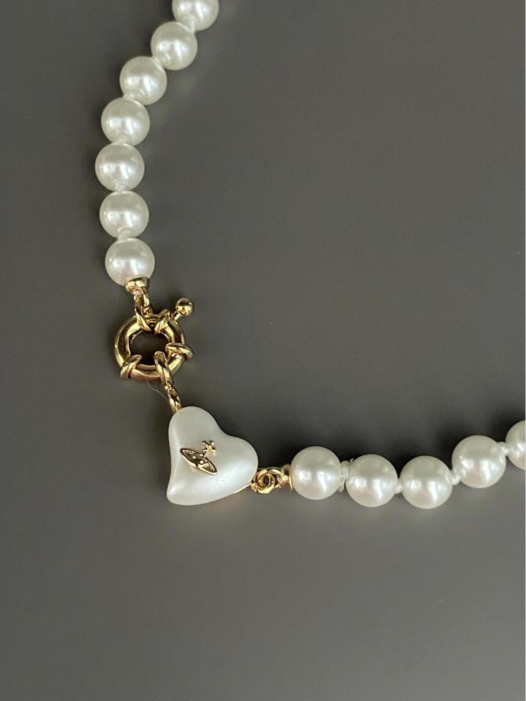 High-End Empress Dowager Heart Necklace and Saturn Bracelet Set