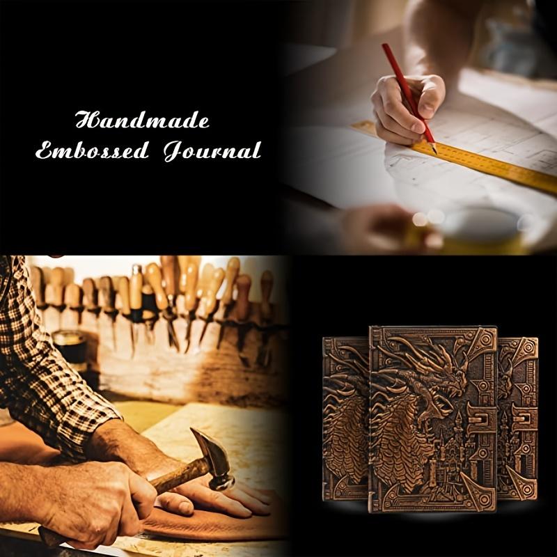 1pc Dragon Retro Relief Leather Notebook Journal Dinosaur European Style Notepad Metal Three-dimensional