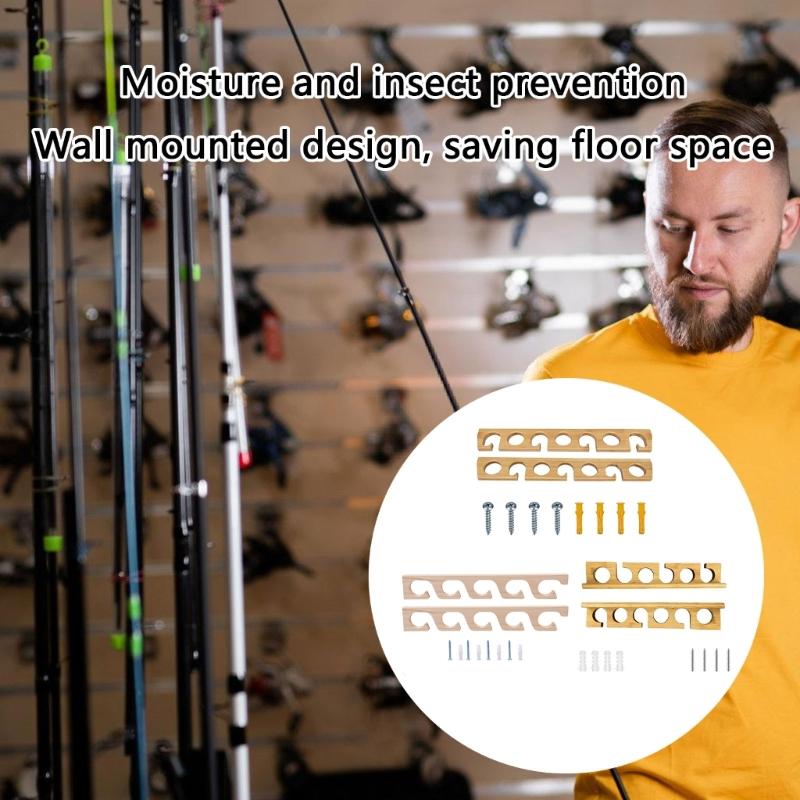 Fishing Rod Rack Holder Holds up to 6 Fishing Rods Fishing Rod Hanger Storage Organizers Display Stand Ceiling Mount