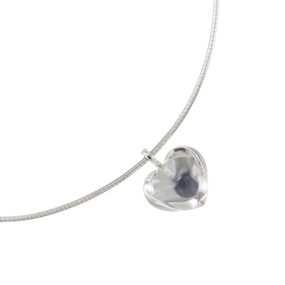 

Baccarat heart Necklace choker clear Silver925/crystal heart 8.8g Women Used