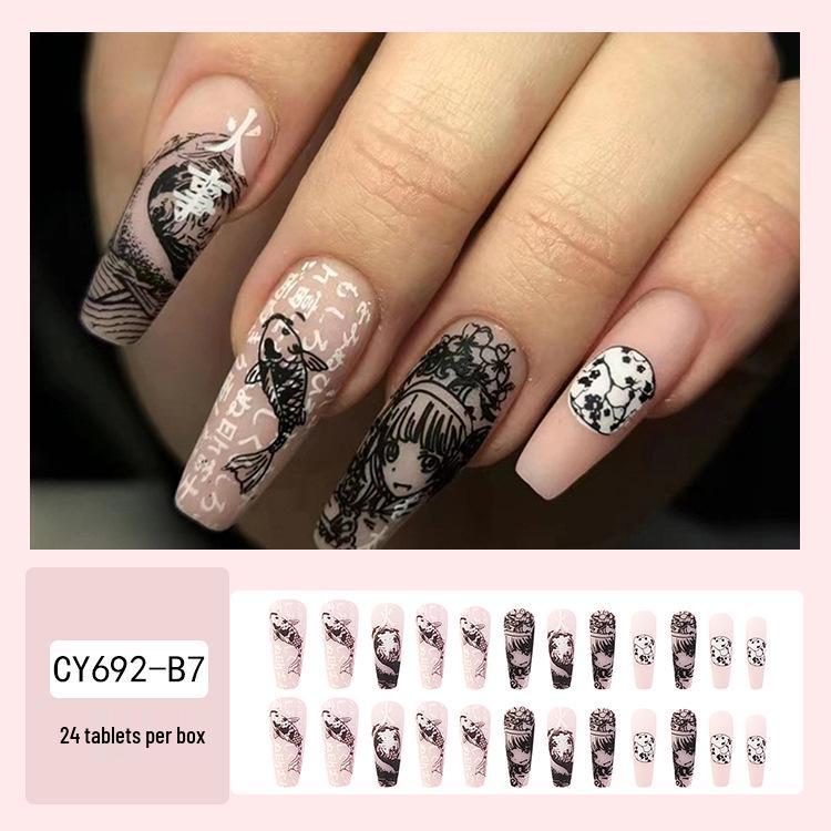 Hosszú Trapéz Koporsó Műköröm Matricák