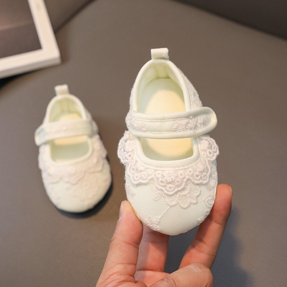 White Color Princess Shoes Non-Slip Sole Rubber Sole Shoes New Toddler Shoes  for 0-15 Month