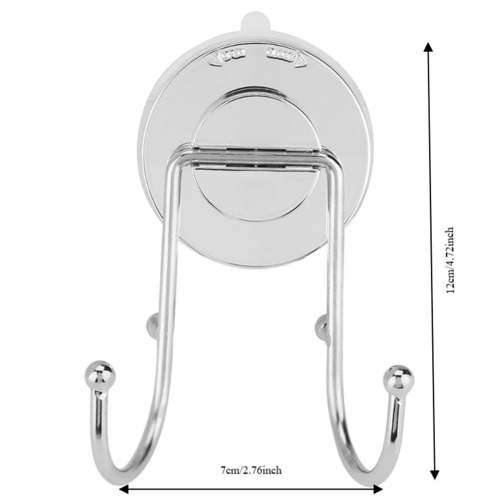 ABS Material Wall Hooks Stainless Steel Double Hanger Hooks Vacuum Suction Hooks For Shower