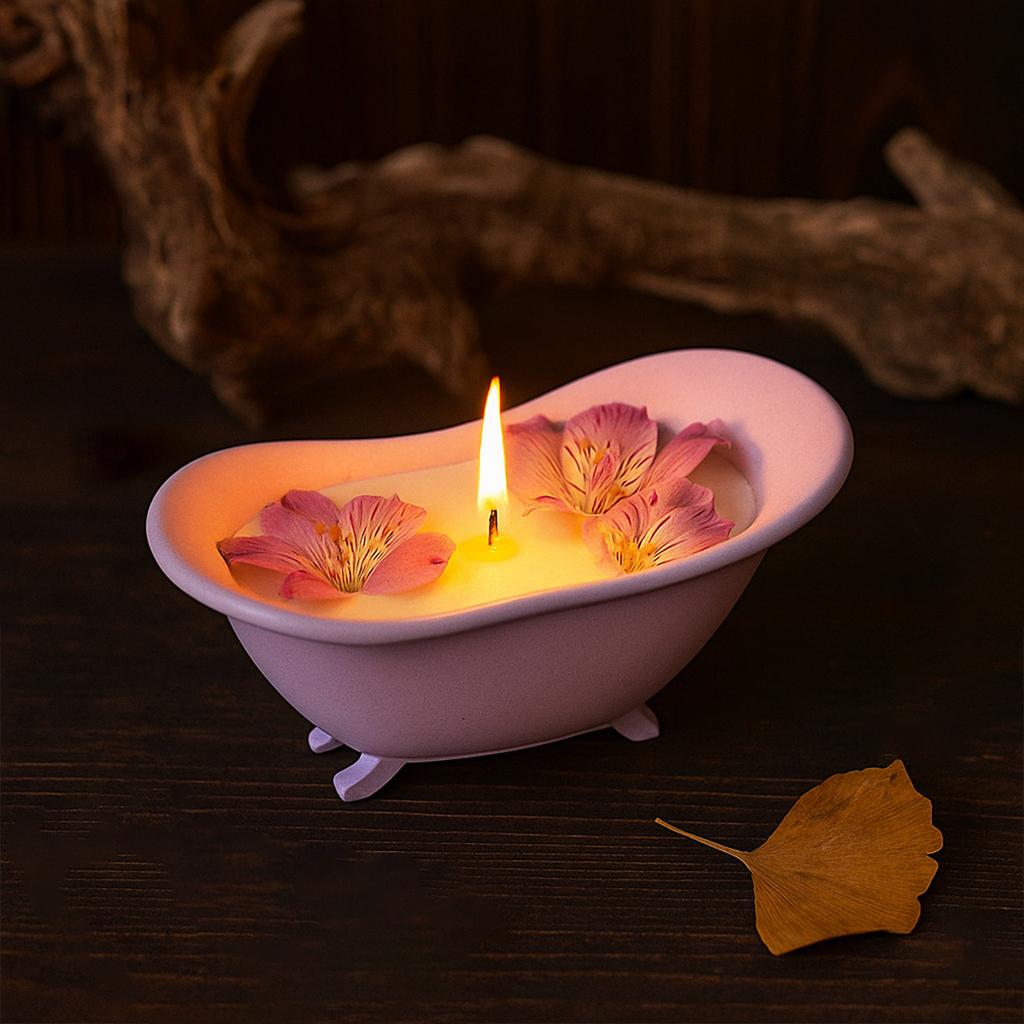 Creative Silicone Candle Crafting Mould Safe Bath Tub Decoration Tool Romance Atmospheres Creator