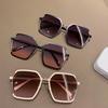 Women Outdoors Square Sunglasses for Men Oversized White Tea Original Brand Design Sun Glasses Female Shades Travel Sunshade