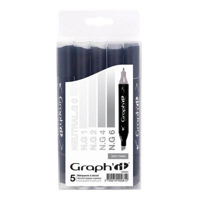 Graph'It - Set 5 Graph'it Alcohol Markers Grey Tones