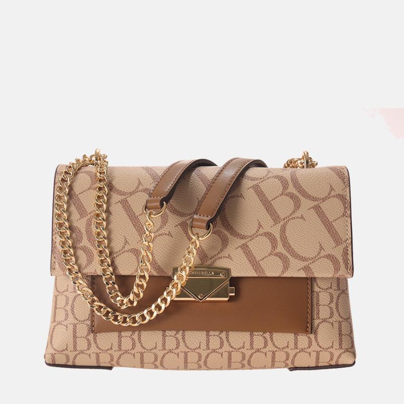 Niche old-fashioned women's bags, letter chains, messenger bags, large-capacity multi-compartment bags