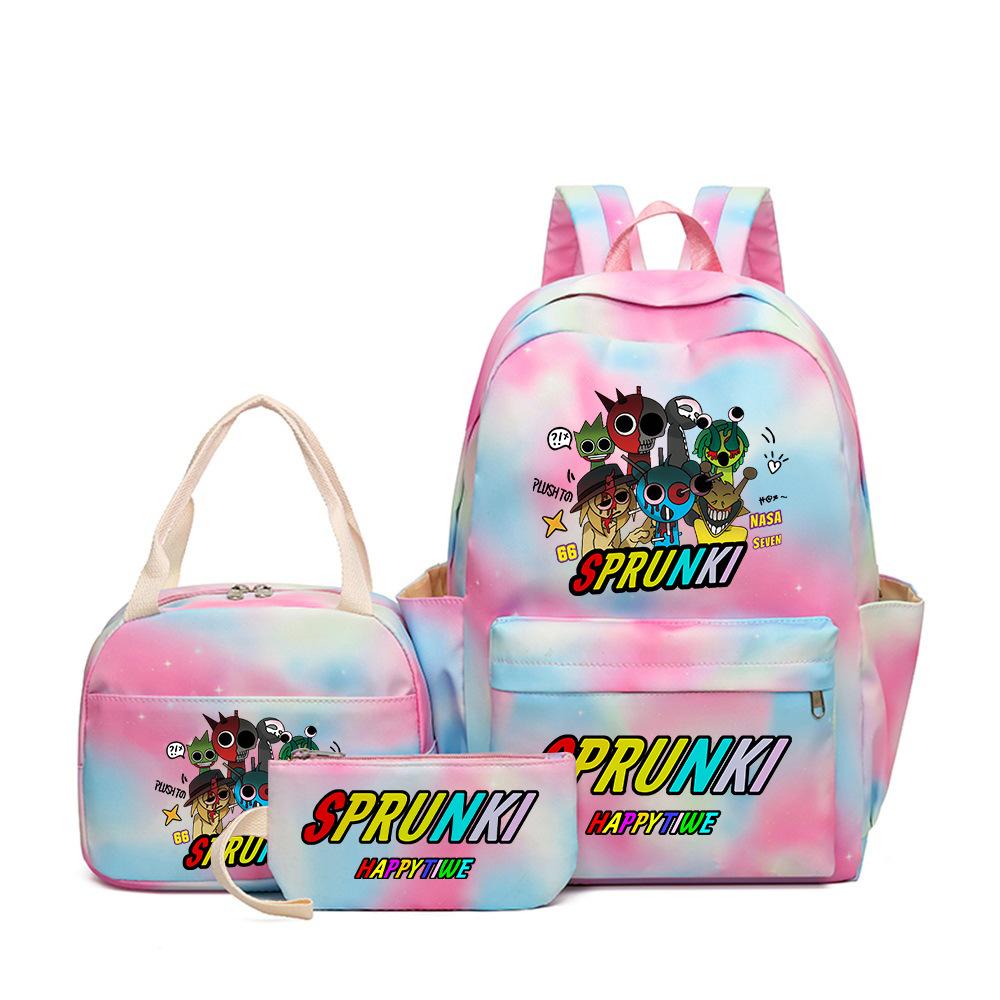 New Rhythm Box Heat Transfer Backpack Sprunki Music Game Primary and Secondary School Children's Schoolbag