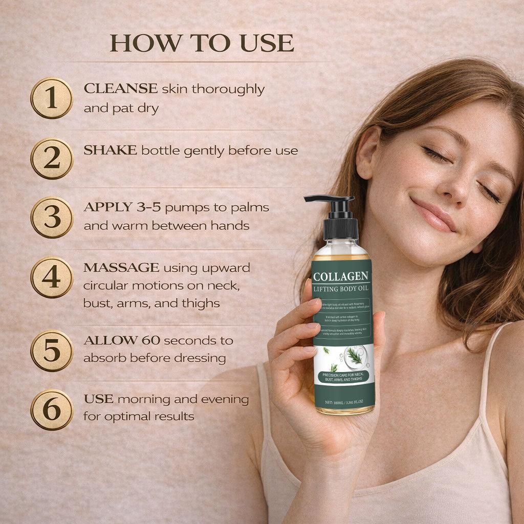 Collagen Firming Body Oil 100ml, Tighten & Lift Skin, Hydrate & Moisturize, Improve Cellulite