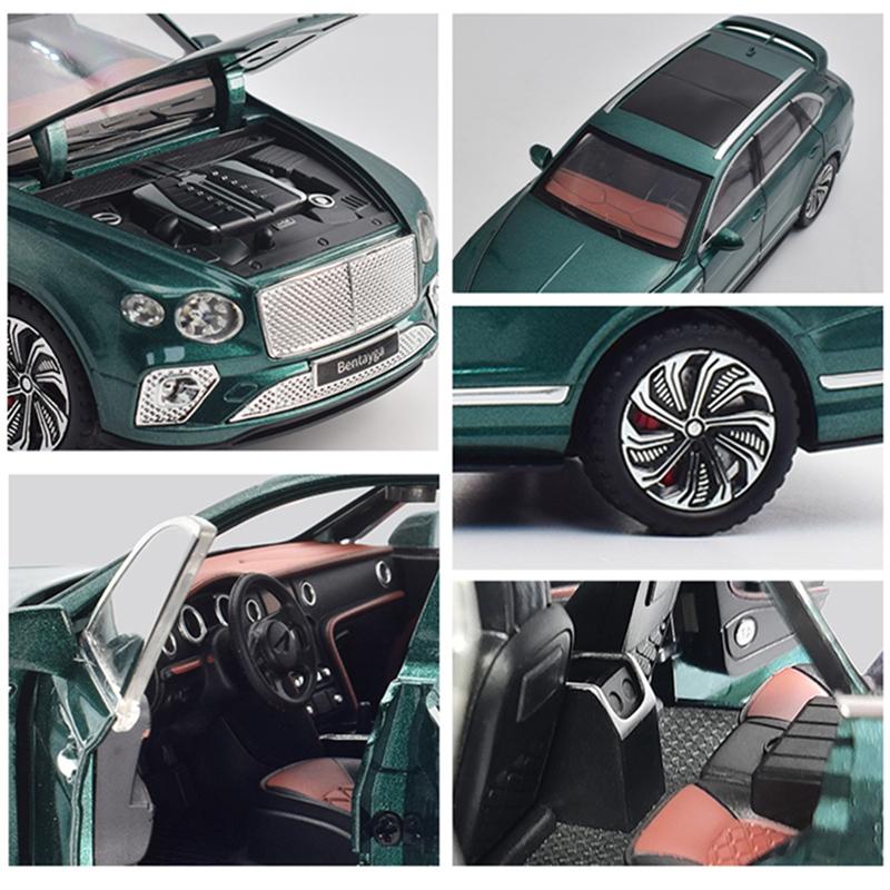 1/24 Bentley Bentayga SUV Alloy Luxy Car Model Diecast Metal Toy Vehicles Car Model Simulation Sound and Light Collection Gift