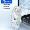 Bluetooth 5.0 Mouse 2.4G Wireless Mouse Transparent 2400DPI Gaming Mouse 500mAh Rechargeable Silent Mouse for Laptop Tablet