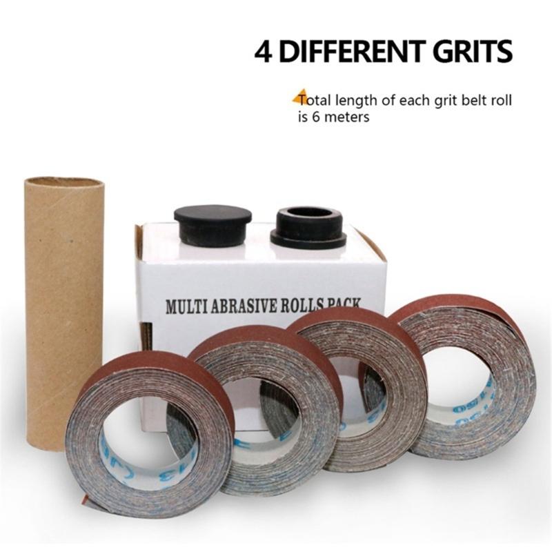 4/5/6 Grits Long Abrasive Sand Paper Rolls Variety Pack with Dispenser Drawable Emery for Woodworking
