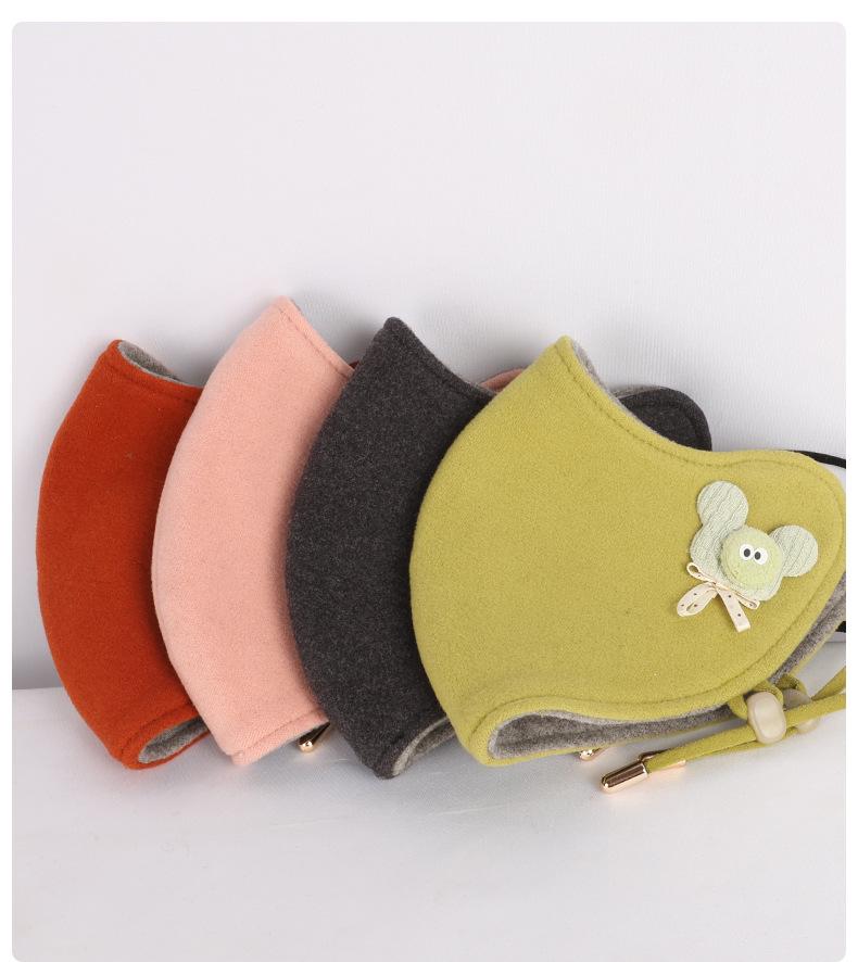 Cozy Australian Wool 3D Kids' Winter Mask - Cartoon Design, Thick & Breathable with Eye Corner Protection