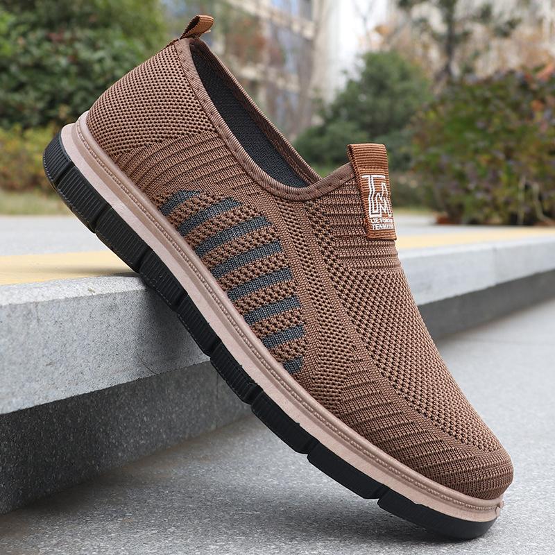 Men's New Shoes, Men's Flying Woven Shoes, Soft Soled Casual Shoes, Sports Shoes