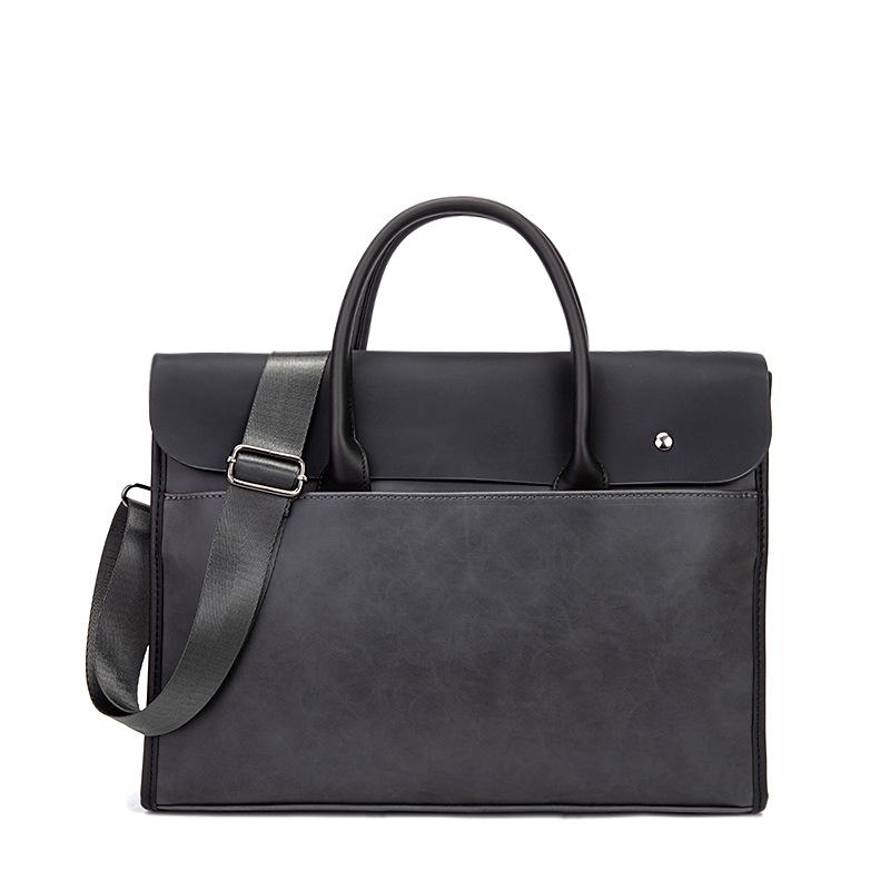 Vintage Crazy Horse Leather Men's Briefcase and Shoulder Bag