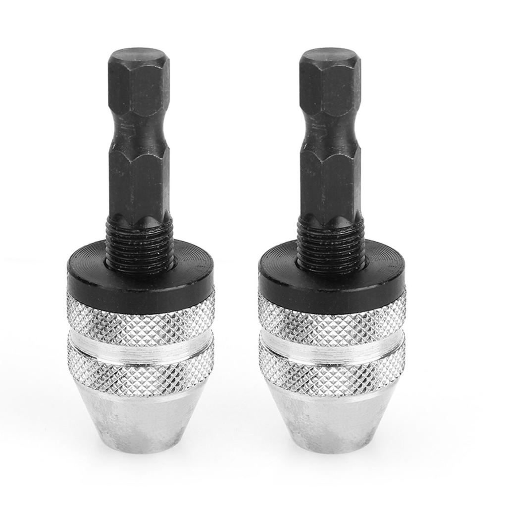 2 Pcs Drill Chuck 1 4 Inch 0.3 3.6mm Keyless Drill Bit Chuck Hex Shank Adapter Converter
