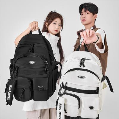 Lightweight Ins Versatile Workwear Style Schoolbag Men's High-quality Large Capacity Japanese Backpack Travel Backpack Men
