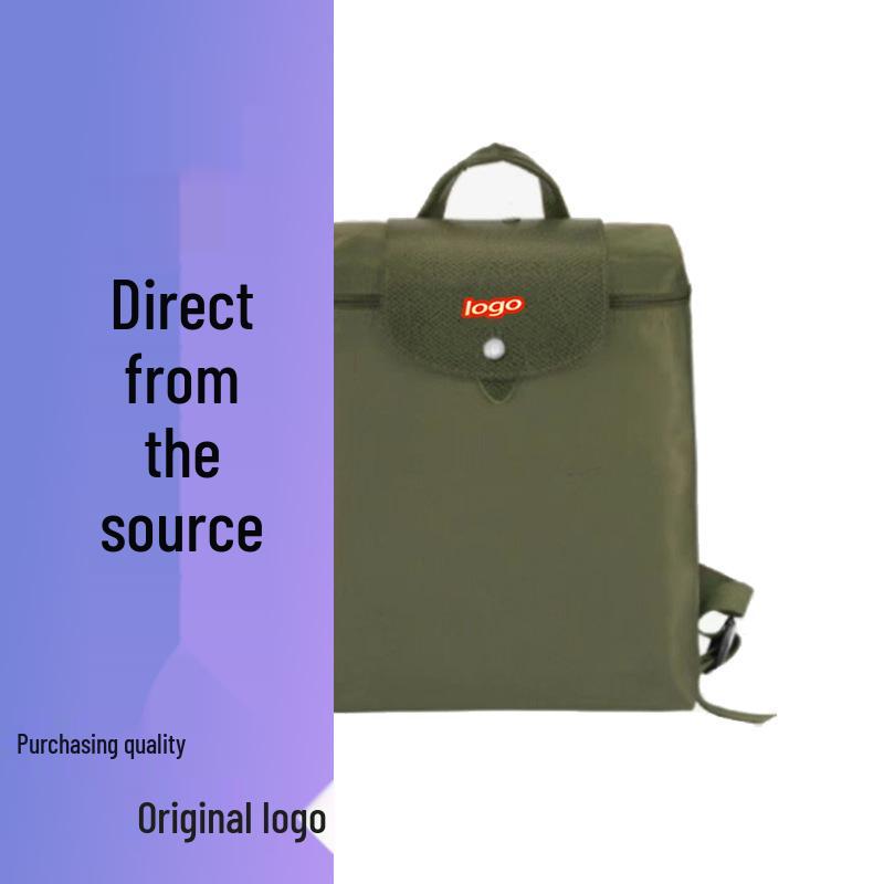French Dragon Inlay Waterproof Nylon Backpack with Phone and ID Pocket - Women's Casual Street Style