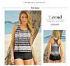Women's Printed High-Waisted Boyleg Tankini: European & American Swimwear