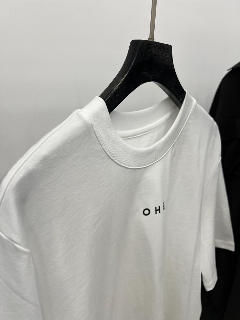 Organic Cotton Double Yarn Simple Letter Print Loose Fit T-Shirt