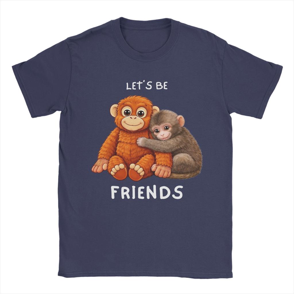 Hang In There Punch Monkey Lets Be Friends TShirt Unisex Women Novelty Cotton Tee Shirt Short Sleeve T Shirts Adult Clothes