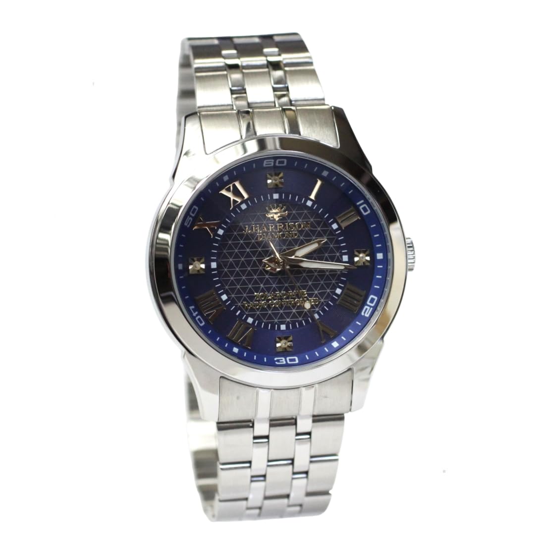 

John Harrison watch with crystal cut of the with diamonds Radio-controlled solar-powered men s glass. [Easy self-adjustment band] GJH-3082A синий