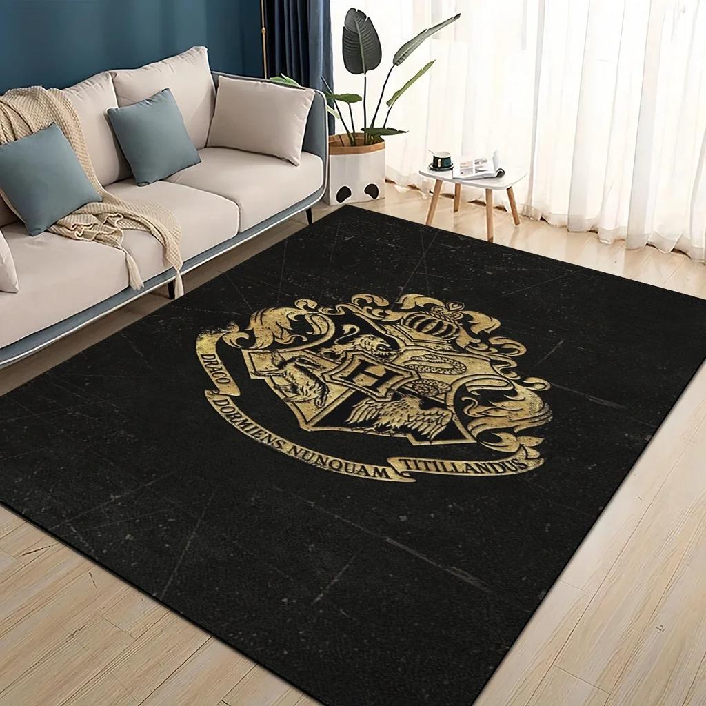 3D H-Hogwarts Magic Sign Gift Rug Carpet for Living Room Bedroom Home Decor,kids Play Non-slip for Sofa Doormat