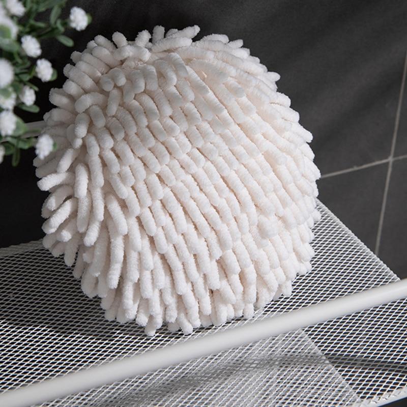 Soft Hand Towel Ball Thick Super Absorbent Wall-Mounted Hanging Wipe Cloth Velvet Sponge Bathroom Kitchen Accessories