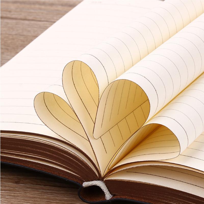 280 sidor tjock anteckningsbok - A6 Vintage PU-läder dagbok för skrivande, linjerad retro anteckningsblock, kontor & studentdagbok
