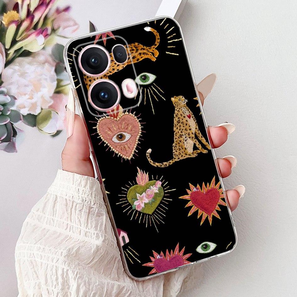 For OPPO Reno13 Pro 5G Case CPH2697 Fashion Flower Butterfly Soft Silicone Phone Cover For OPPO Reno 13 CPH2689 Reno13Pro Bumper
