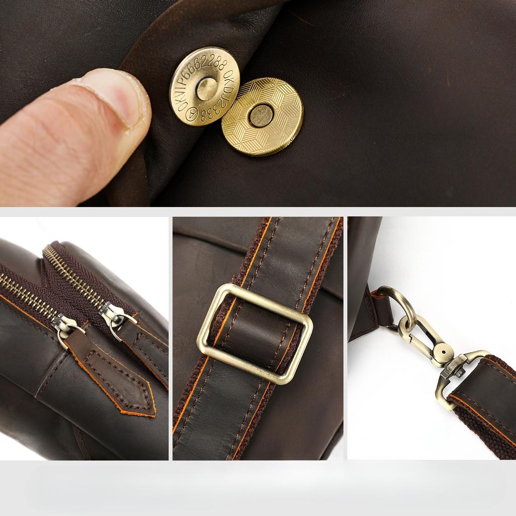 Retro Módní Vysoce kvalitní Multifunkční Taška s Přední Kapsou, Ležérní Jednoramenná Crossbody Taška