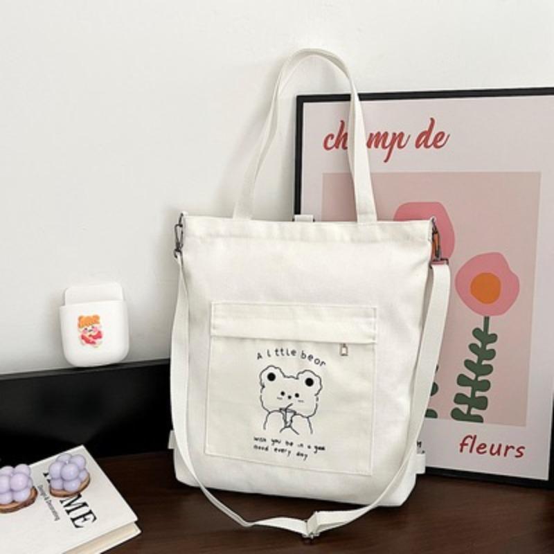 

Simple autumn and winter new bag women s texture atmospheric canvas bag student class schoolbag cartoon handbag bag