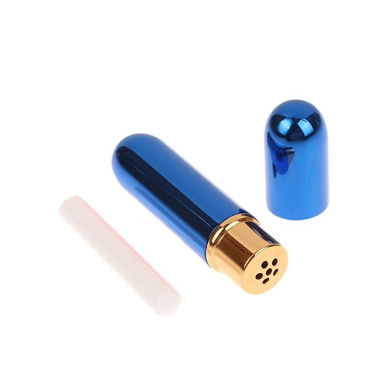 1Pcs Nasal Inhalers For Essential Oils Aromatherapy Blank Aluminum Tubes 5Ml Refillable Bottles With Replacement Wicks
