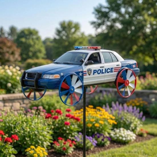 Wind Spinner for Outside Big Foot Riding Motorcycle/Truck/Airplane Metal Rotatable Yard Windmill