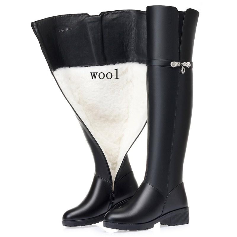 Fashion AIYUQI Winter Boots Women Knee High Long Boots Genuine Leather Waterproof Women Thigh High Boots Large Size Women's Boots